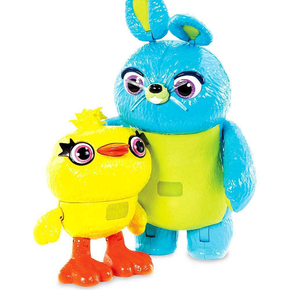 Toy Story 4 Ducky Bunny Talking Figure 2 Piece Set Mattel Posable Disney Toy Story Interactive True Talkers Bunny and Ducky &