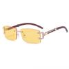 European and American new rimless sunglasses women's square diamond-encrusted flower feet fashion sunglasses trendy and varied glasses