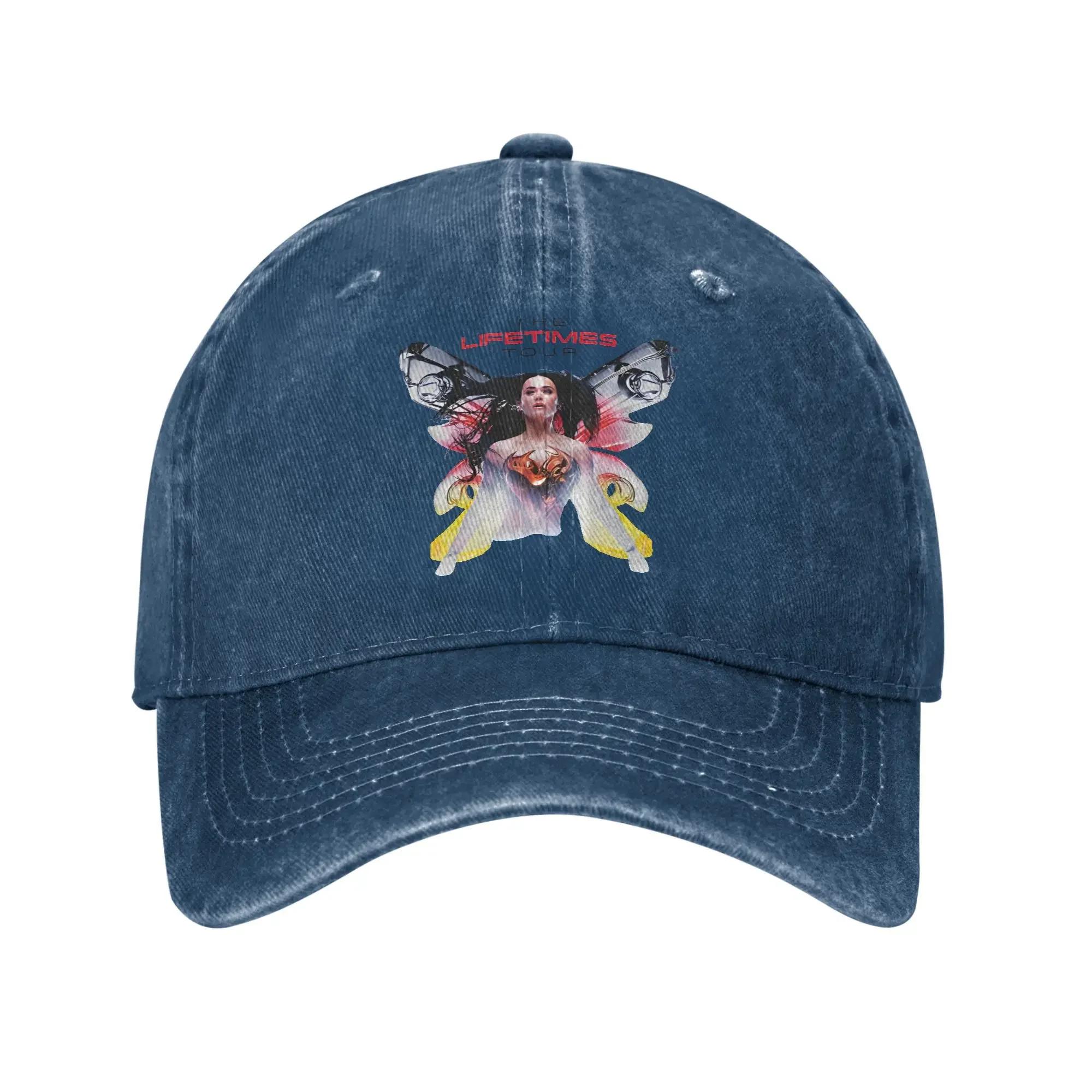 Katys The Lifetimes Tour 2025 Perrys Men Women Baseball Cap Singer Music Distressed Denim Hat Classic Outdoor Adjustable Sun Cap Adjustable
