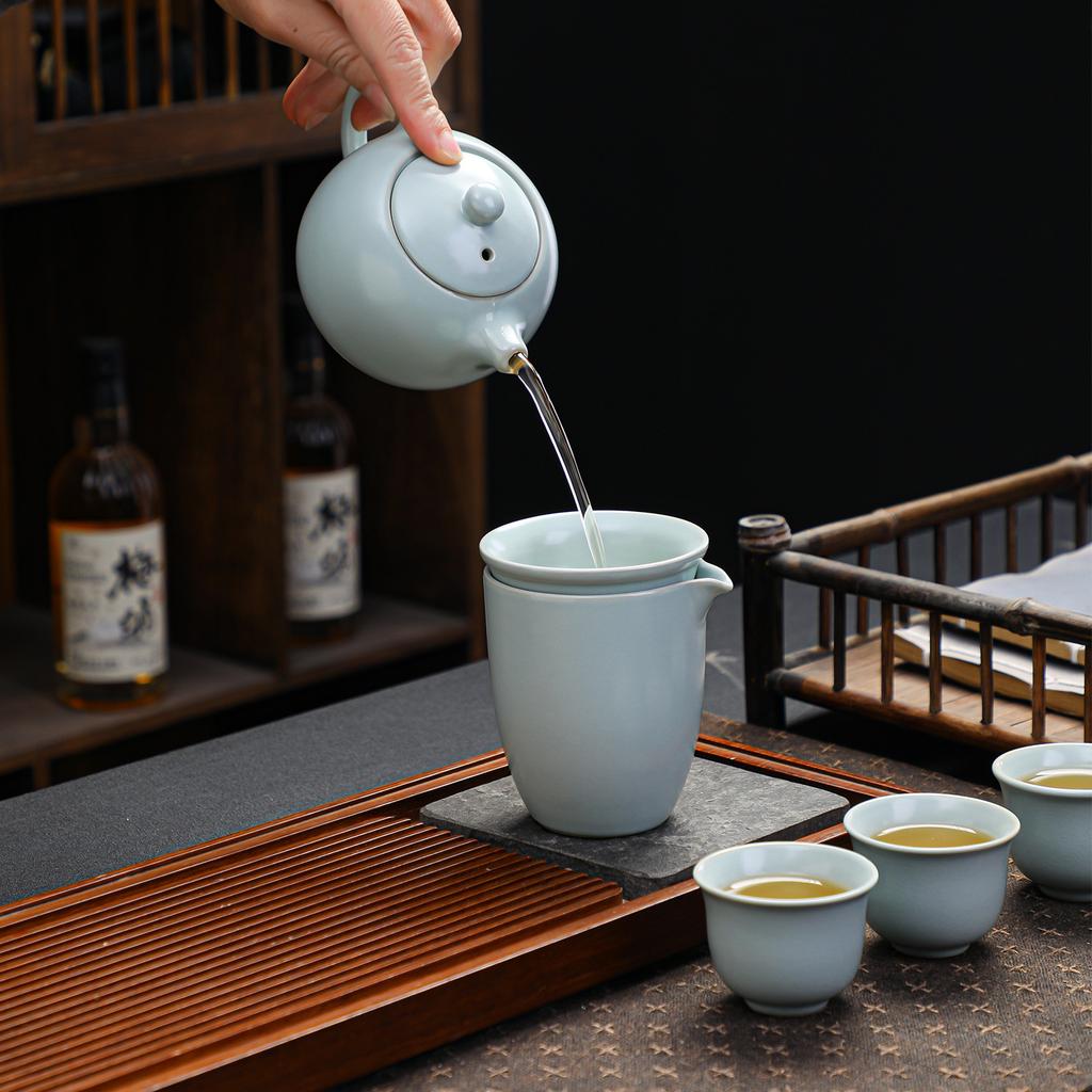 Ru Kiln Xishi Pot Tea Set Business Gift Activity Souvenir, the Company's Annual Meeting Will Send Employees To Print