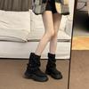 Westernstiefel 22 Herbst und Winter Neue Braune Stiefel Sommer Plüschstiefel Dicksohlige Hosenrohrstiefel Schwarze Martin-Stiefel