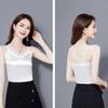 Spring and Summer Black Lace Imitation Silk Sling Women's Thin Suits Wear Outer Vests and Inner Vests Sleeveless Bottoming Shirt Top