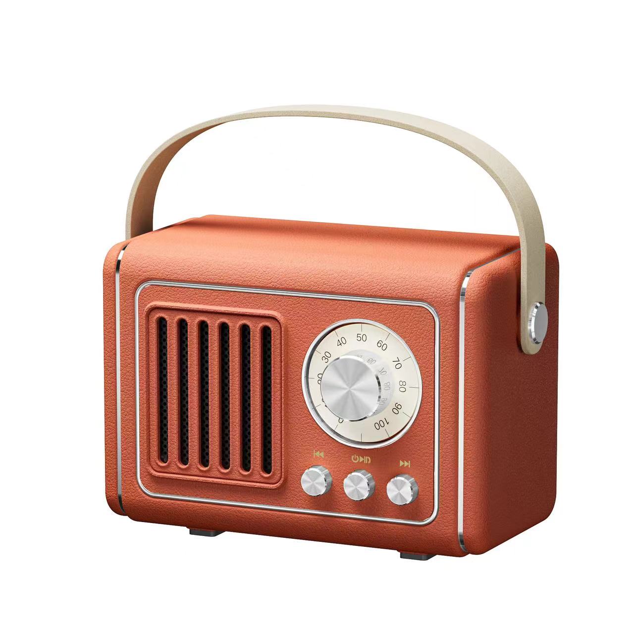 

P19 Portable Bluetooth-compatible Speaker with FM Radio/Handle Wireless Music Subwoofer Brown
