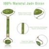2 In 1 Green Roller And Gua Sha Tools By Natural Jade Massager With Stones