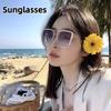 Men Women Oversized Frame Sunglasses Retro Gradient Ocean Sunglasses Fashion Travel Beach Photography Senior Sunglasses