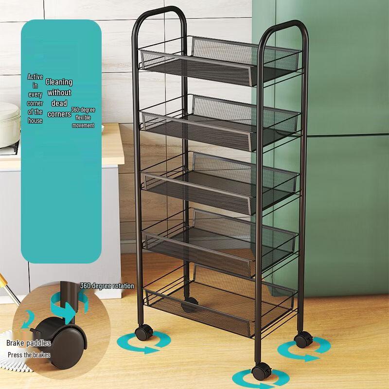 Handun 4-Tier Movable Storage Rack with Wheels