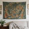 Medieval Tapestry Wall Hanging - Royal Figures & Forest Castle Scene with Knights, Horizontal Wall Decor Suitable For, Dorm