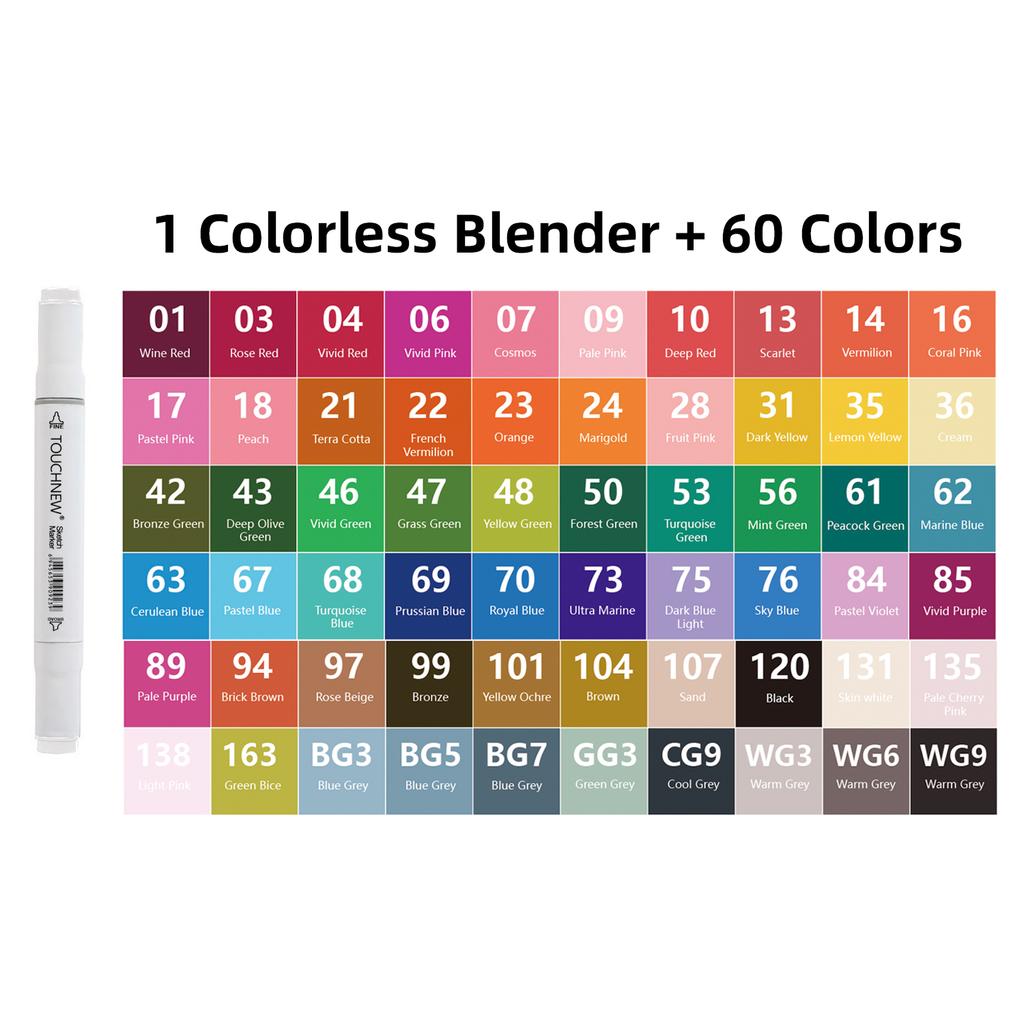 TOUCHNEW 40/60/80/168 Colors COPIC Alcohol Makrers Set Drawing Markers Dual Tip Permanent Sketch Markers Manga Art Supplies