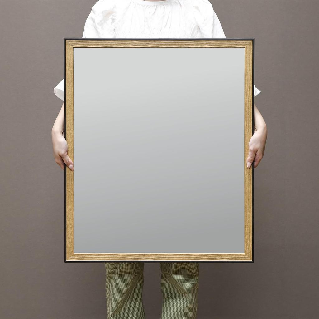 Fuji Boeki Tabletop Makeup 55cm Wide X 65cm Natural Baum 41408 Mirror, Wall-Mounted Mirror, Mirror, Mirror, High,