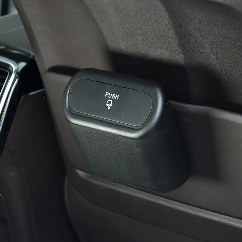 Car Storage Box Vehicle Garbage Dust Case Black Square Pressing Type Trash Car Trash Bin Hanging Can Auto Interior Accessories