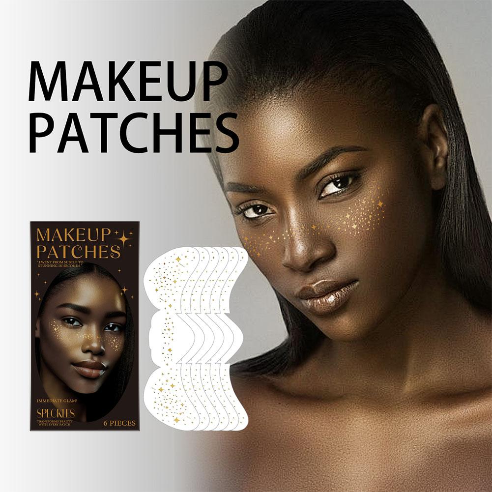 

2024 Модные Флэш-Наклейки Для Легкого Создания Естественного Макияжа Макияж Красота Наклейки Веснушки R5U5 gold-6pcs