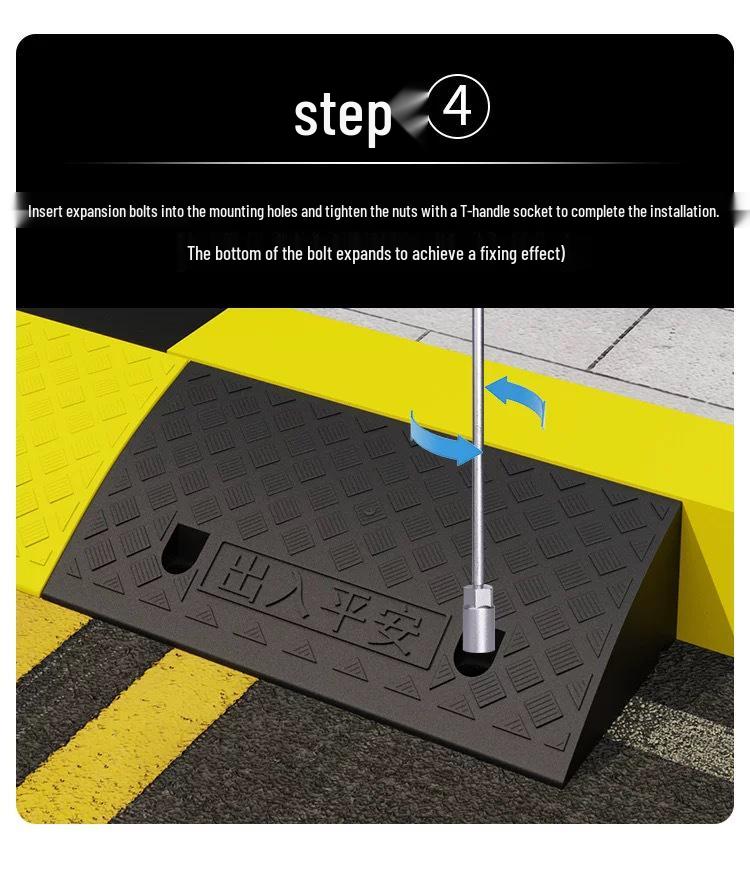 Uphill Step Mat: Plastic Slope Curb Car Sill and Speed Bump