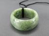 [Ishimachi] Carefully Selected Dark Jadeite Ring Necklace - Genuine Jadeite, Natural Stone, Protective, Five Virtues, Thumb Ring