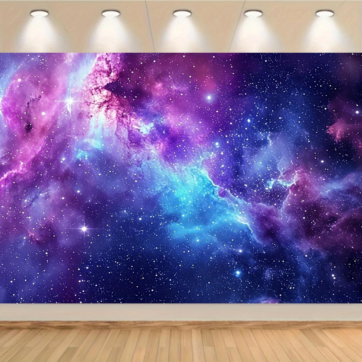 Night Glow Starry Sky Fabric - Starry sky and space background, for living room and dormitory decoration | Polyester 100x150cm