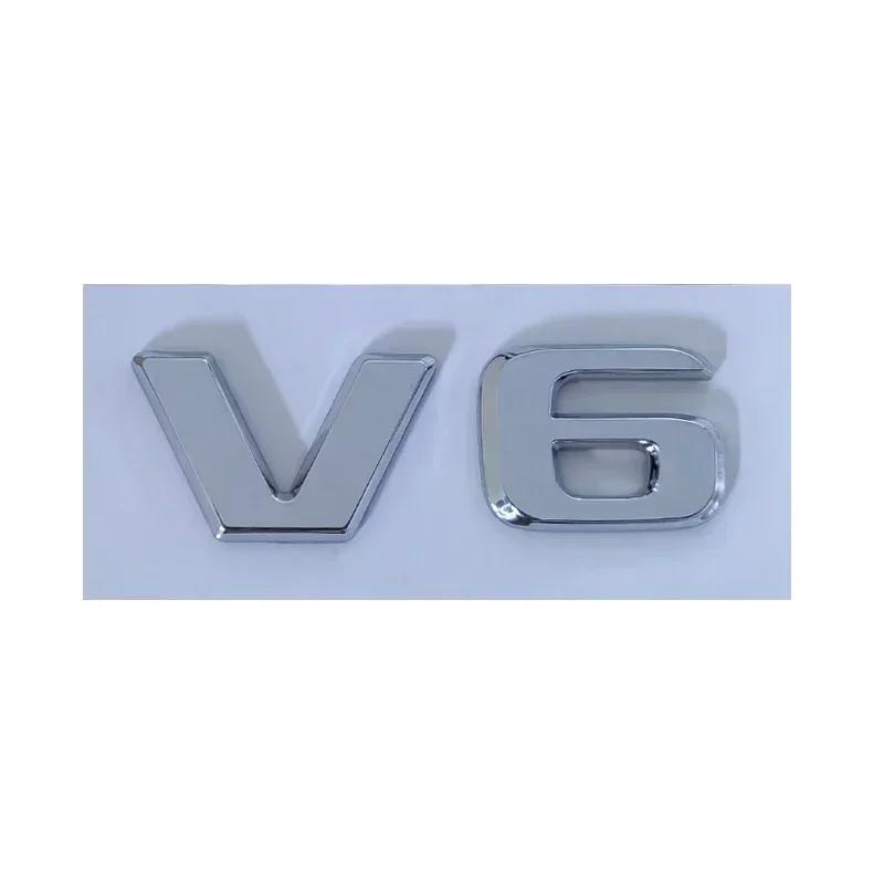 

3D ABS V6 Letters Car Fender Emblem Badge Stickers Decals For Mercedes Benz W204 C280 ML SLK 320 Viano Vito V6 Accessories