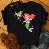 Disney Cartoon Princess Printed Women T-shirt Kawaii Graphic Printed T Shirt Summer Casual Short Sleeve Female Tops Tshirt Tees