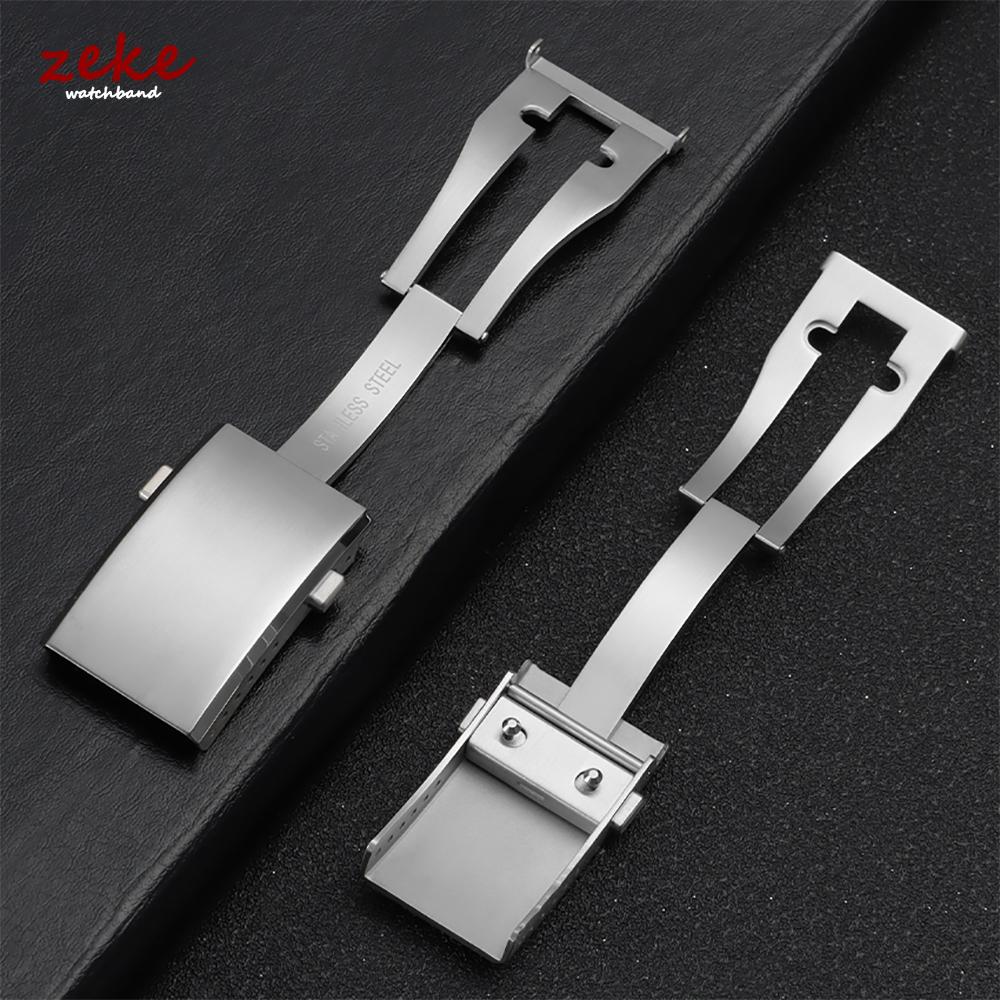16mm 18mm 20mm 22mm Watch Clasp Folding Buckle Solid Stainless Steel Deployment Clasp Silver Watch Buckle Watch Band Accessories