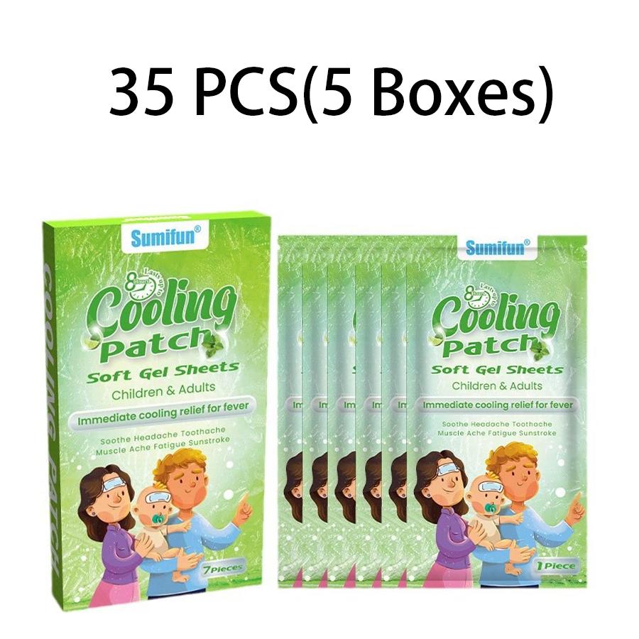 Sumifun 14/35/70 Pcs Cool Cold Gel Forehead Sticker Relieved Fever Discomfort Bring Cool Sense Preventing Heatstroke Outdoors Summer Patch