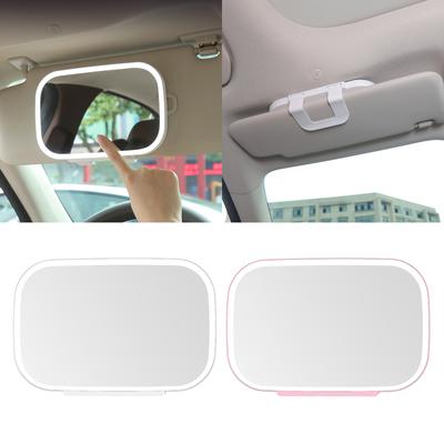 Car Sun Visors Vanity Glass Rechargeable, Car Makeup Glass with LED Light, 3Brightness Modes, Dimming Touching Control