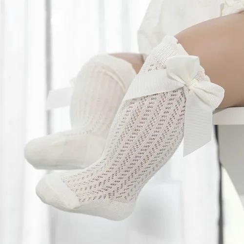 0-24Month Baby Girl Socks Toddler Bow Cotton Summer Mesh Lace Baby Knee Socks Newborn Infant Baby Princess Long Socks 2025 New