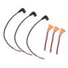 3PCS Curved Power Connector Cables 3PCS Charging Port with Water Proof Cover for Electric Scooter Tricycle