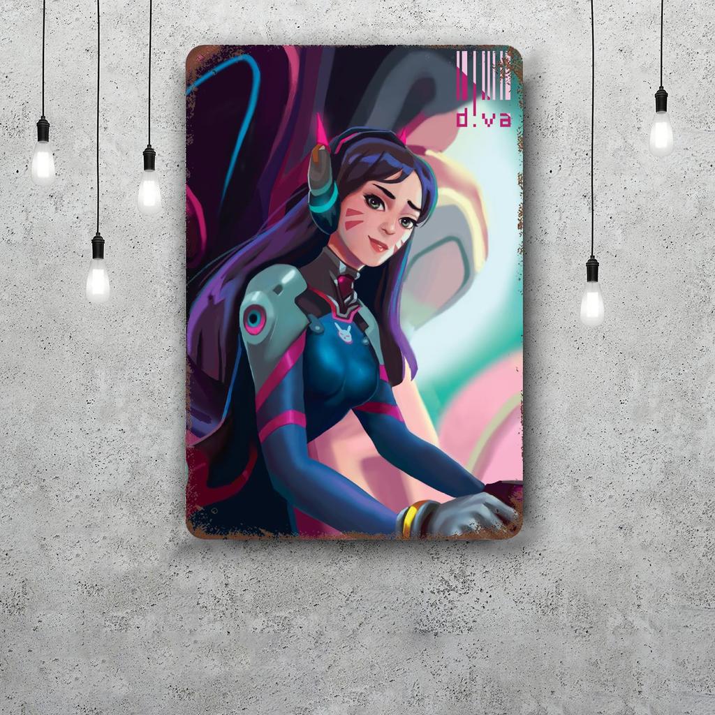 dva overwatch Funny Bar Metal Sign Retro Plaque Vintage Sign Alcohol Drinker Pub Club Man Cave Kitchen Wall Decoration