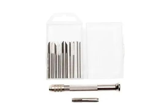 Set of engraving cutters (studs) for cleaning and engraving on metal, coins, plastic, 1 set.