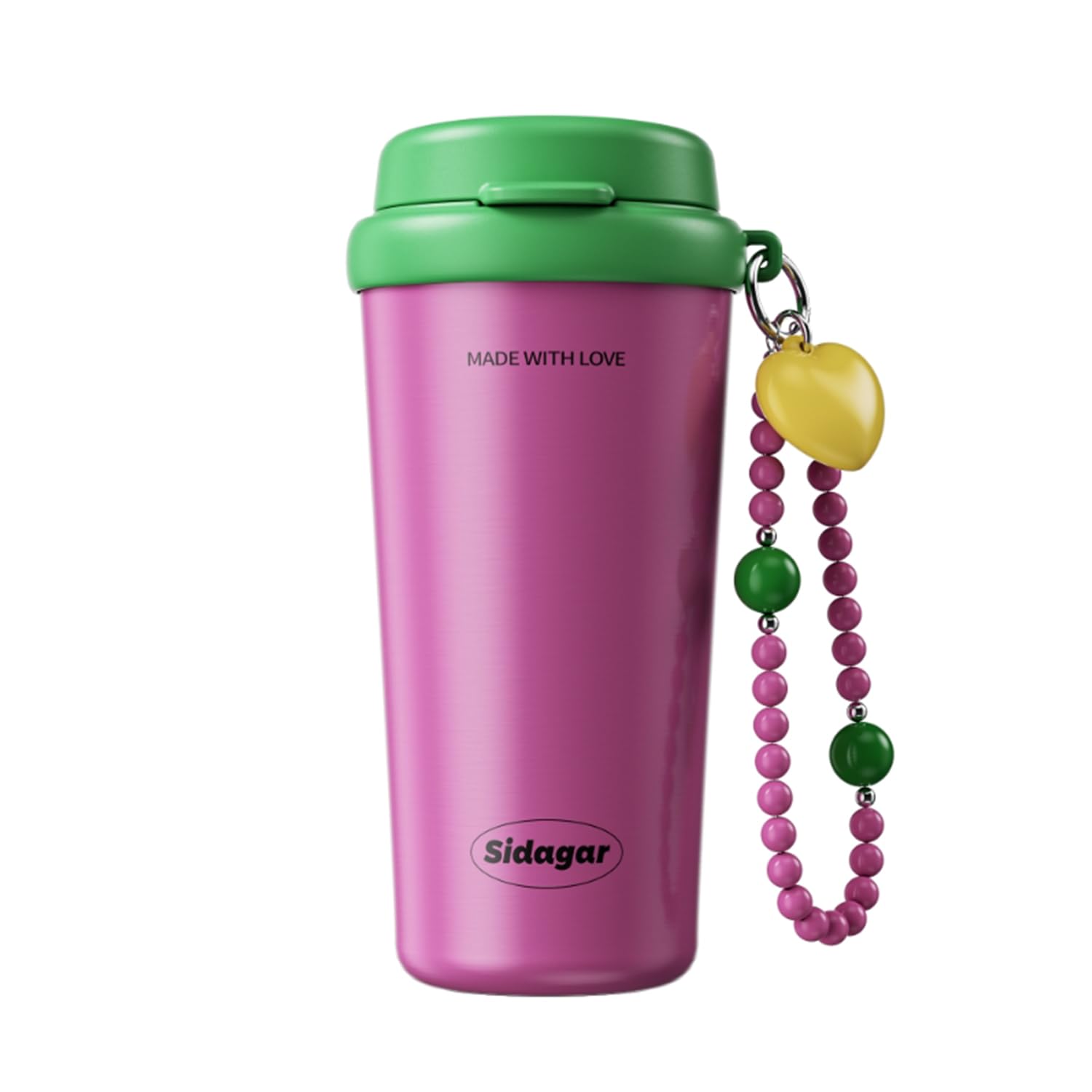 

Sidagar 480ml Stainless Steel Vacuum Insulated Coffee Cup with Lid, Reusable and Portable, Keeps Coffee Hot or Cold, Pink