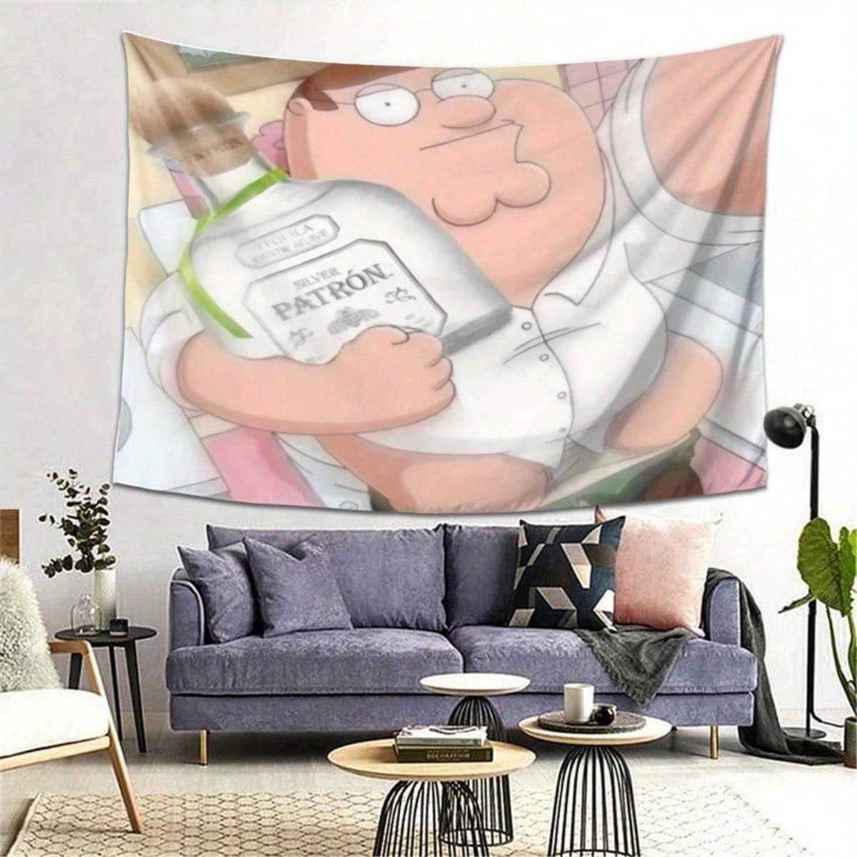 Family Guy Peter Tapestry Single Sided Print Soft Polyester Wall Hanging For Bedroom Living Room Dorm Decor Funny Nostalgic Gift 74x94cm(29x37in)