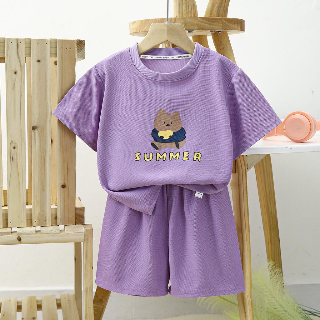 Children's Short-sleeved Suits Summer Boys' Clothes Girls' Shorts Clothing T-shirts Baby Summer Clothes Children's Clothing
