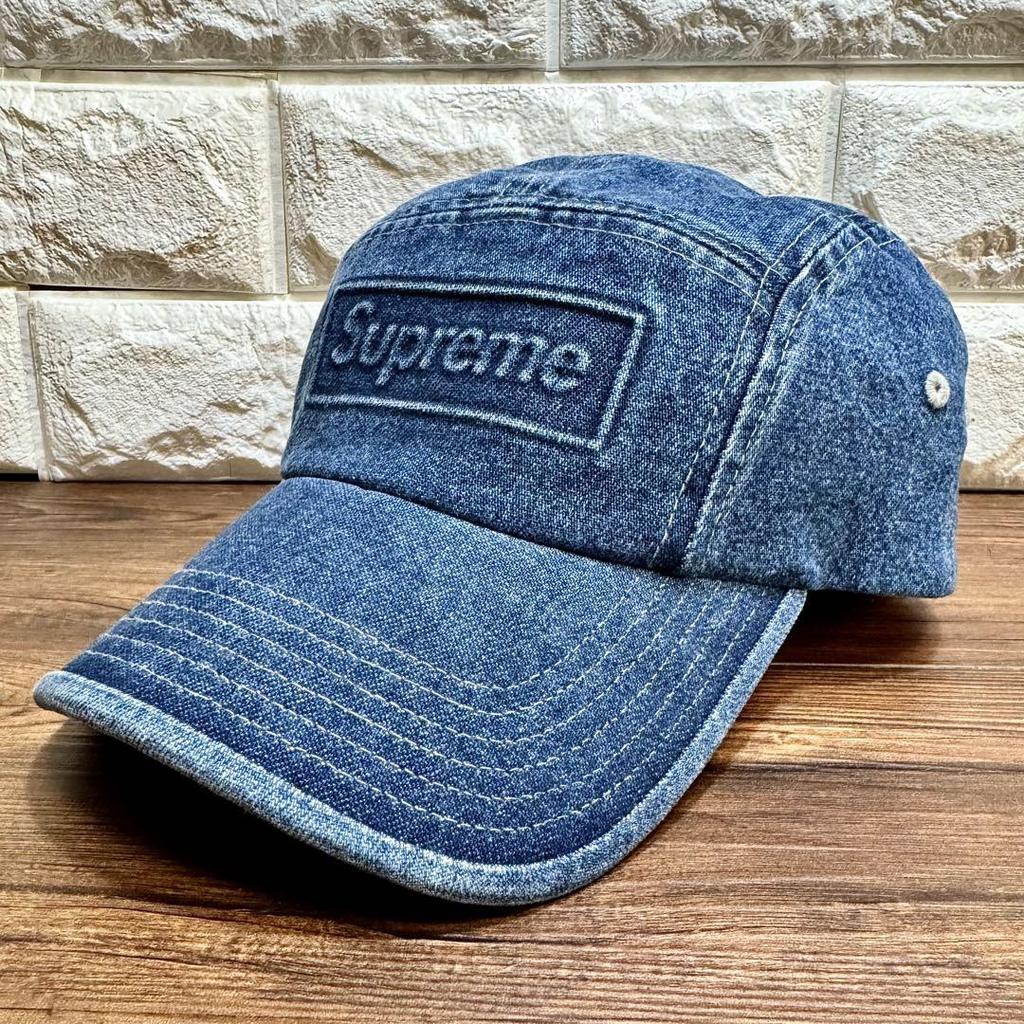 [USED] /All Tags Supreme Embossed Stonewash Camp Cap