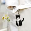 Porte-clés en acrylique en forme de chat pour rétroviseur de voiture, pendentif pour sac à main, anneau pour clé de chat, ornement pour accessoires d'intérieur de voiture