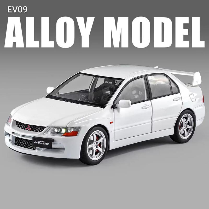 1:24 Mitsubishis Lancer Evolution 9 Alloy Sports Car Model Metal Modified Track Racing Vehicles Car Model Sound Light Kids Gifts