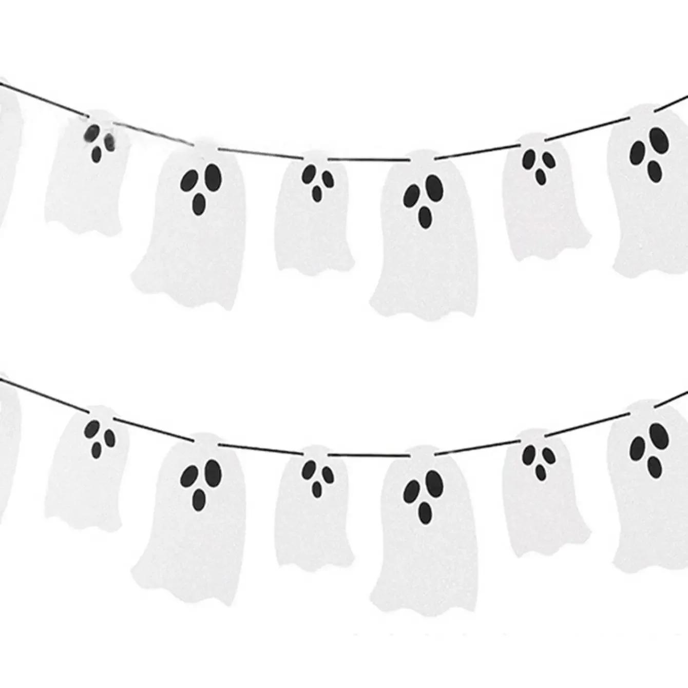 

1 Set Halloween Cute White Ghost Banner Ghost Festival Home Garlands Decor Happy Halloween Day White Ghost Banner Decor білий