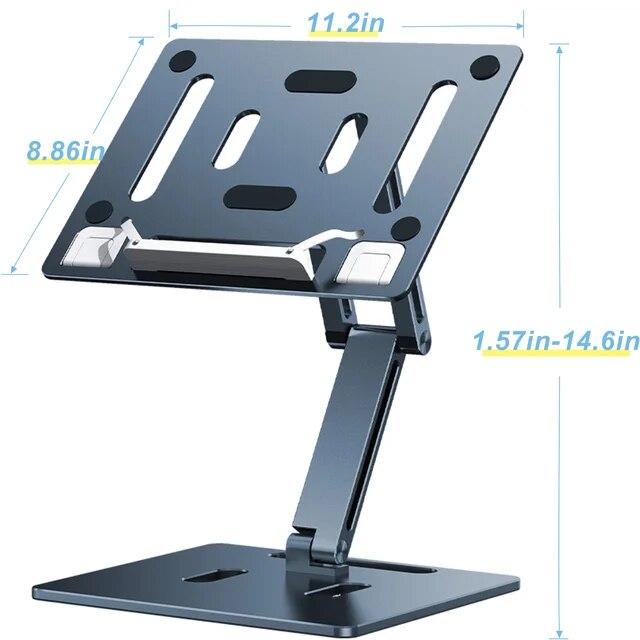 

Алюминиевая подставка для ноутбука, свободная высота подъема, многоугольная регулируемая подставка для чтения со складной основой, настольная подставка для ноутбука