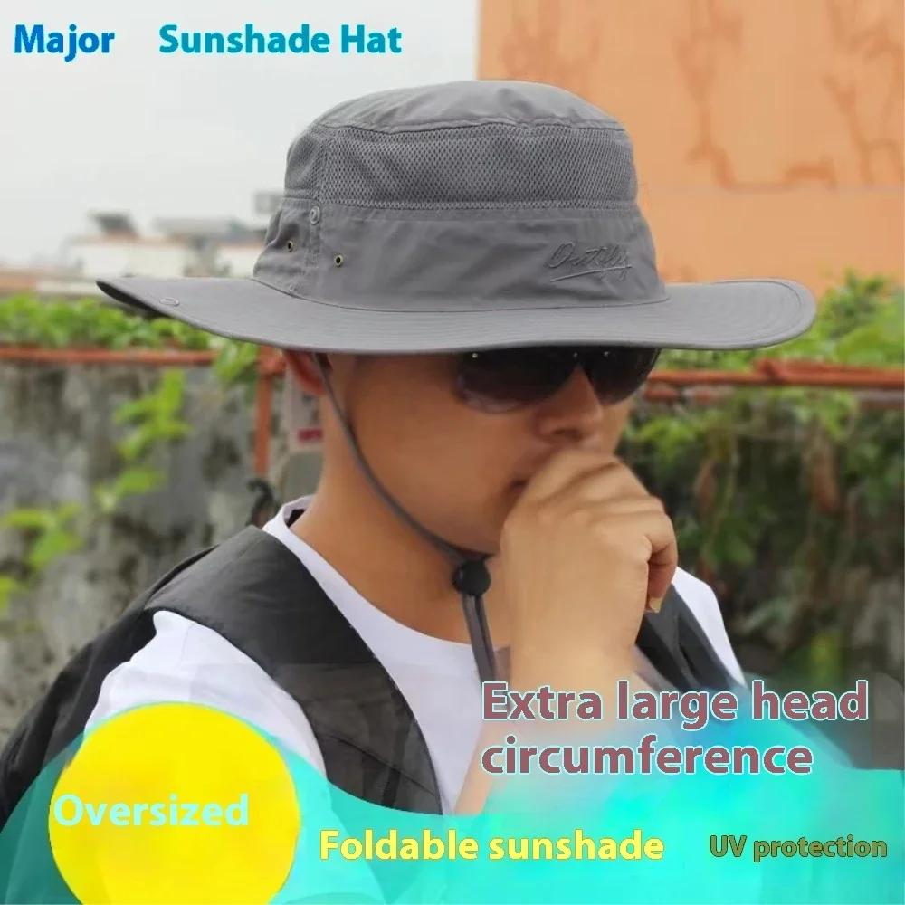 2025 Plus Size Sun Hat Adult Summer Outdoor Mountaineering Panama Outdoor Fisherman Hat Man Big Size Bucket Hat 56-60cm 60-64cm