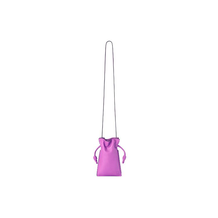 Loewe Flamenco Solid Color Minimalist Logo Print Nappa Leather Clutch Shoulder Crossbody Bag Women bags Bright-Purple A411F10X01-6450