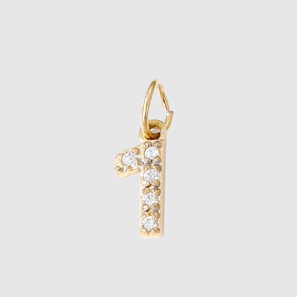 

CARLIDANA Popular Zircon Heart Symbol Number Charms Stainless Steel 18K Gold Plated DIY Necklace Pendant for Bracelet