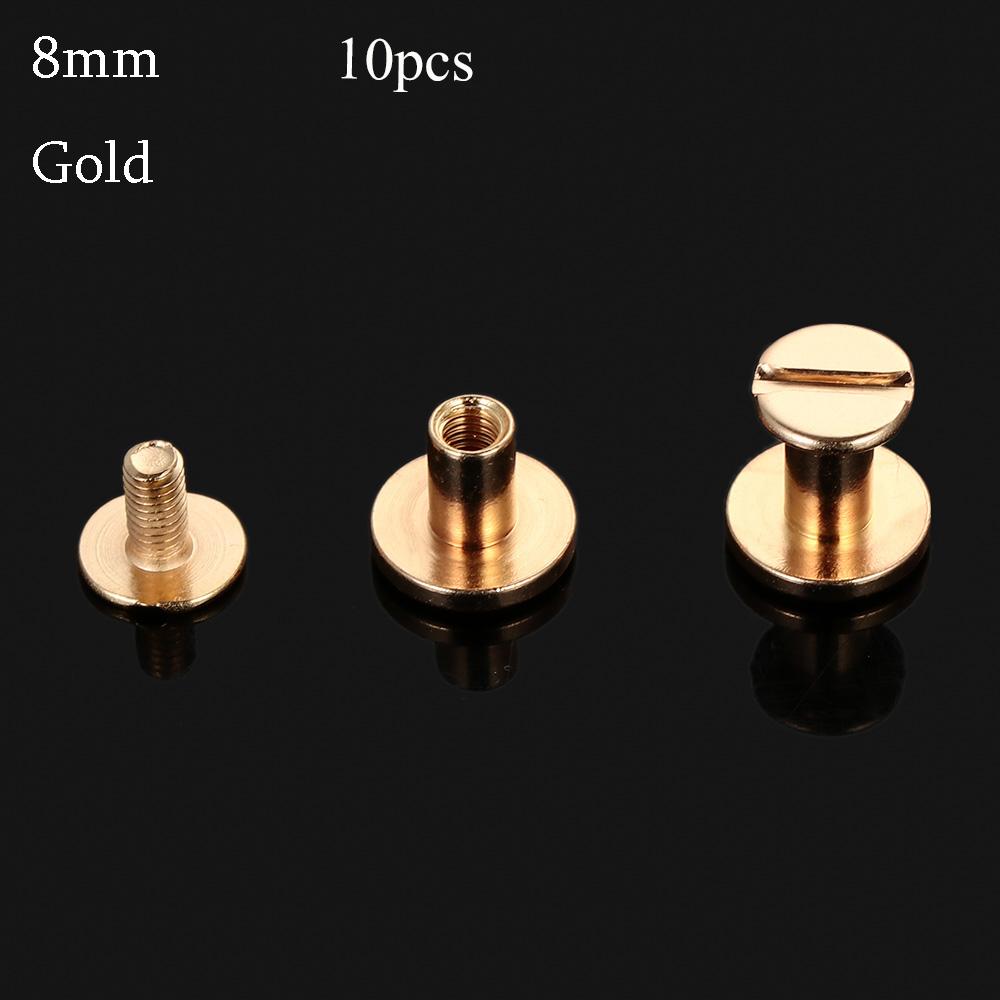 10 pcs 5/6.5/8mm Luggage Craft Clothes/Bag/Shoes Brass Nail Strap Rivets Screw Solid Nail Bolt Leather Craft Round Head Screws