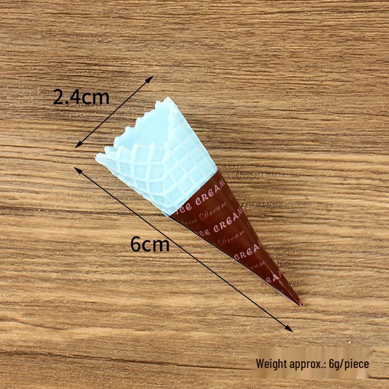 Miniature Ice Cream Cone DIY Clay Toy - Crispy Cone Play Food Model Accessories