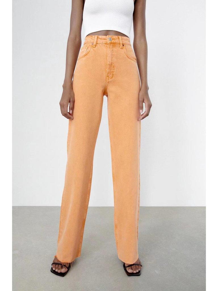 European & American French Design Women's High-Waisted Colored Straight-Leg Jeans - Versatile, Casual, Elegant