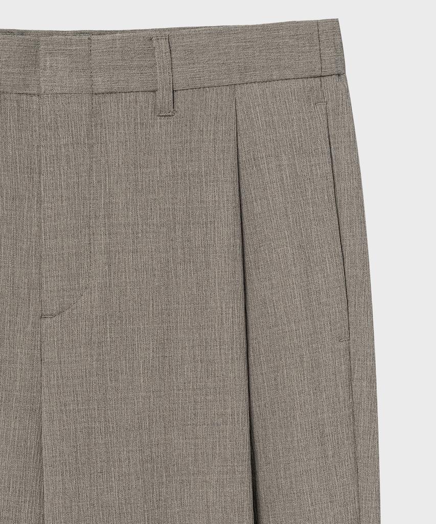 NONBLANK [Summer] Drizzly Loose Fit Elastic Waist Slacks_Taupe