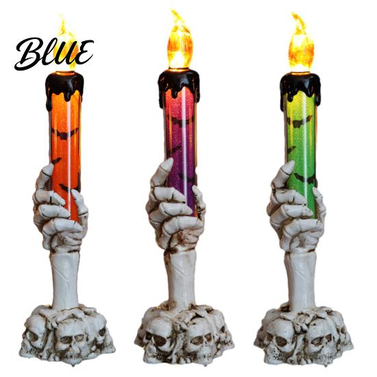 Secret Room Scary Decor Halloween LED Ghost Candle Light Spooky Hand Lamp Party Atmosphere Tabletop Decor Horror Light for Haunted House Decorative