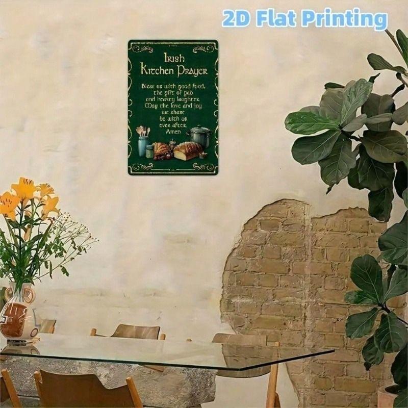 Metal Wall Art Irish Blessing Sign, Shamrock Luck Decor for Home Bar Kitchen, Saint Patrick Day Gift