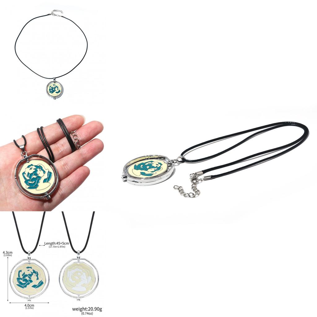 Arcane League Of Legends Ekko Burst Of Chaos Blue Rose Anime Pendant Necklace For Cosplay And Casual Wear