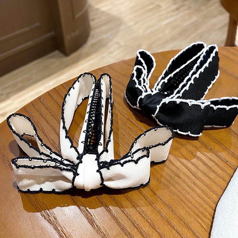 Bow Banana Clip For Women Girls Sweet High Ponytail Fixed Hair Clip Elegant Hairpin Headwear Simple Hair Accessories