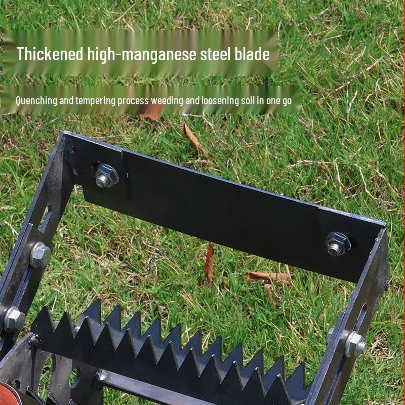 Wheeled Hand-Push Weeder: Agricultural Weeding and Tillage Tool.