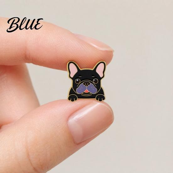 Easy Disassemble Brooch Pin Dog Head Design Enamel