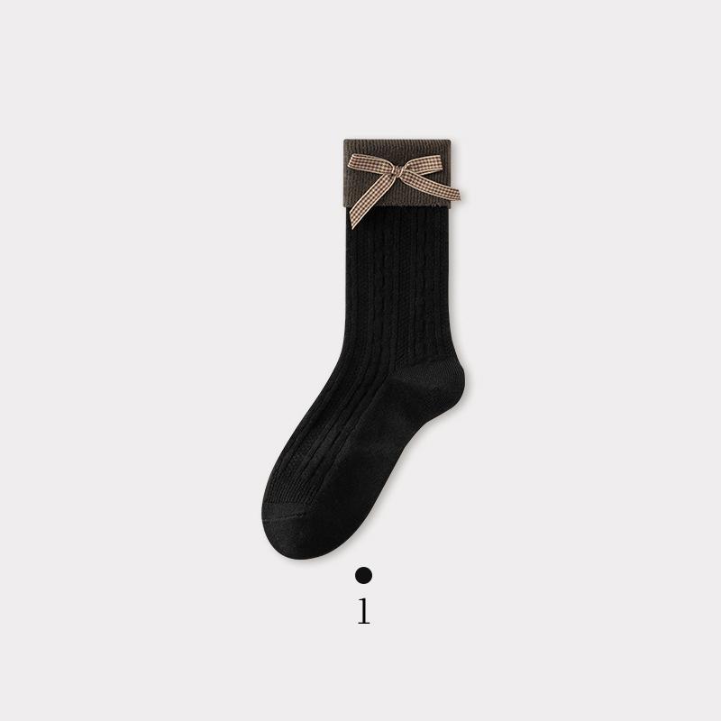 

Wind Vintage Cashmere Plaid Medium Tube College Wind Lolita Stacking Socks Mori Socks Women one size