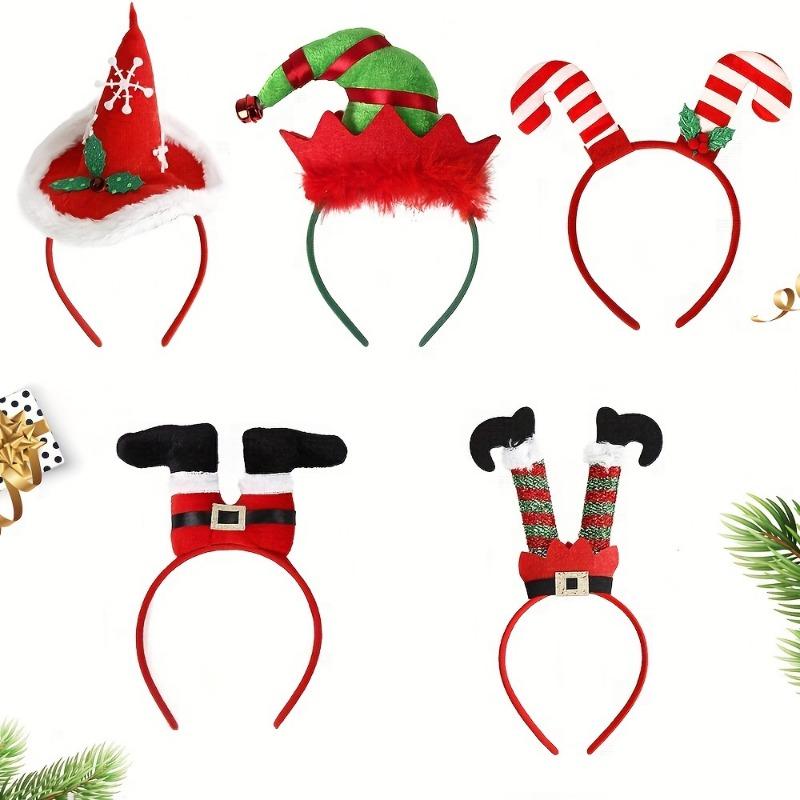 5pcs/set Christmas Tree Headband - Durable Plastic Party Accessory Featherless Holiday Headwear Children's Hair Accessories